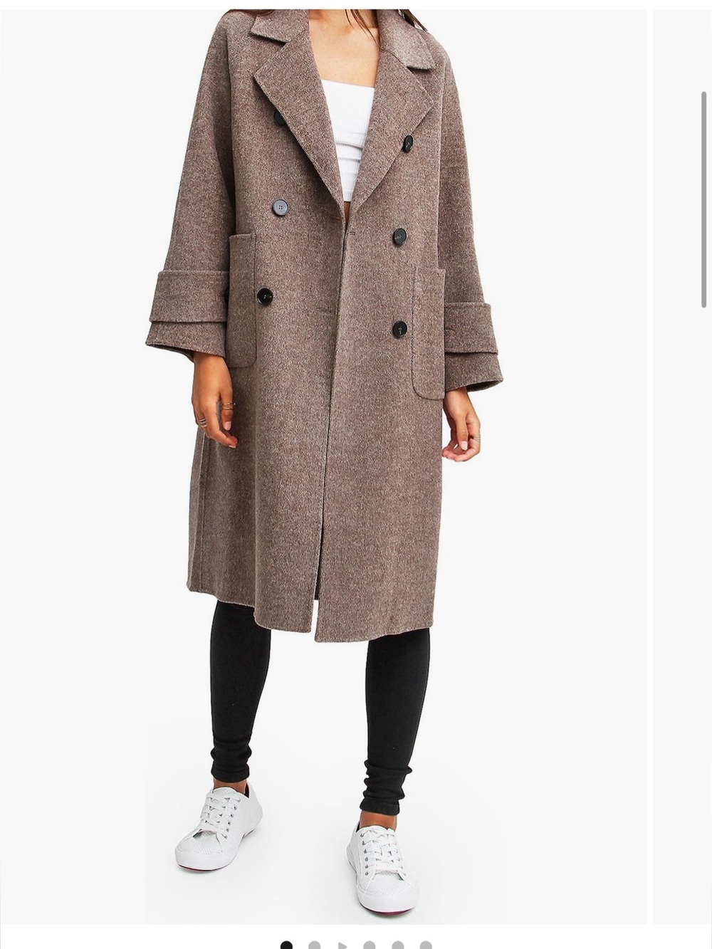 Belle & Bloom Rumour Has It Oversized Wool Blend Coat Brown trench small NWT